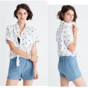 NWT Madewell Blue Summer Shorts Sz Large